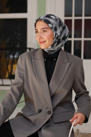 Moda Mevsimi İpekhan Holiday Collection Soft Pamuk Eşarp 1229-06 Siyah Gri