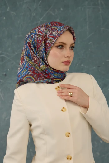 Moda Mevsimi İpekhan Soft Pamuk Etro Desen Eşarp 1224-03 Kırmızı V-03 Kırmızı
