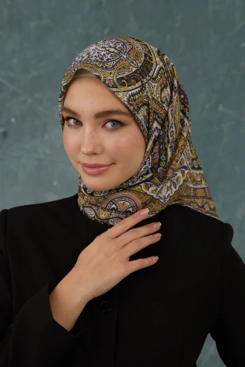 Moda Mevsimi İpekhan Soft Pamuk Etro Desen Eşarp 1224-07 Gold V-07 Gold