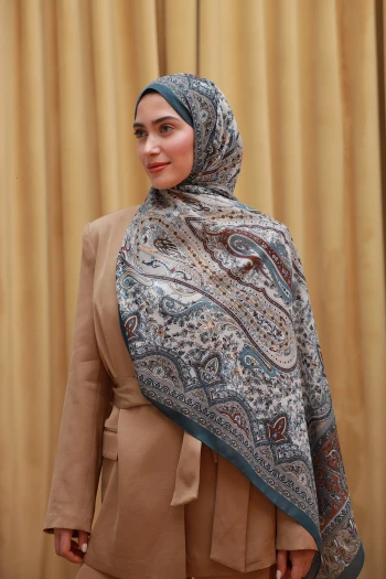 Moda Mevsimi İpekhan Soft Pamuk Etro Etnik Desen Şal 3055-03 Cam Göbeği V-03 Cam Göbeği