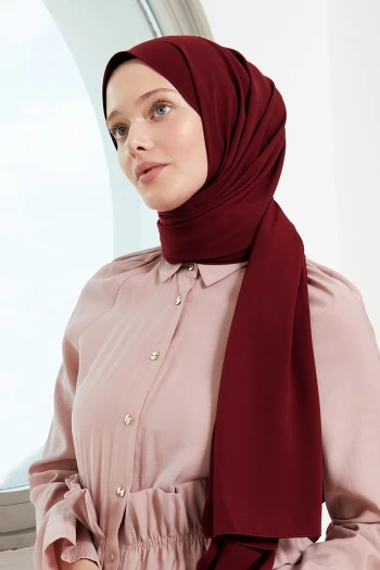 Moda Mevsimi Medine İpeği Şal Bordo