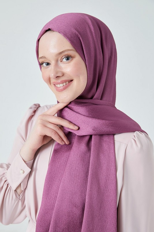 Moda Mevsimi FiveScarf Crystal Janjan Abiye Şal Gül Kurusu