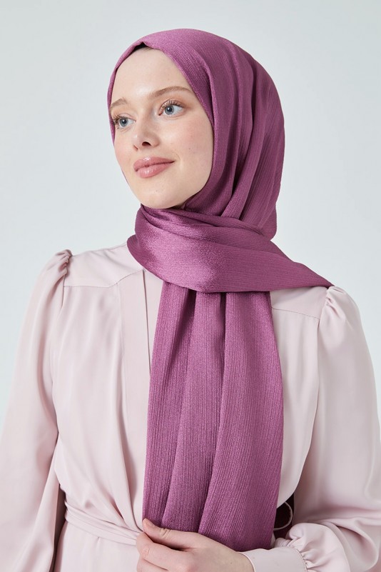 Moda Mevsimi FiveScarf Crystal Janjan Abiye Şal Gül Kurusu
