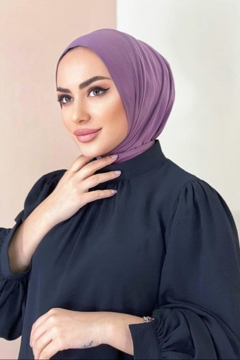 Moda Mevsimi Çıt Çıt Hazır Eşarp Çıtçıtlı Hijab Hazır Eşarp Lavanta