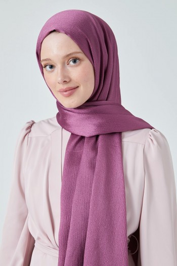 Moda Mevsimi FiveScarf Crystal Janjan Abiye Şal Gül Kurusu