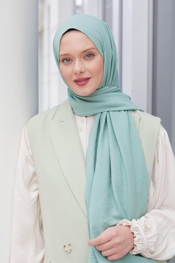 Moda Mevsimi FiveScarf Pamuk Kraş Caz Şal Mint