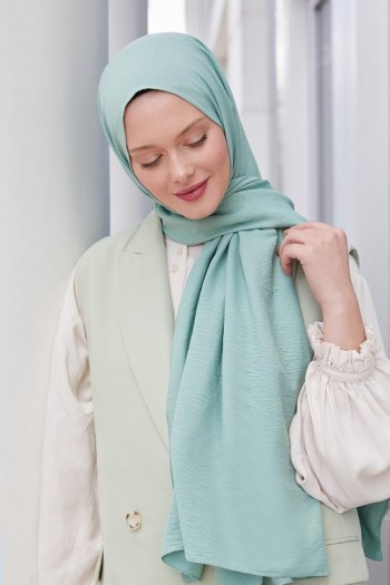 Moda Mevsimi FiveScarf Pamuk Kraş Caz Şal Mint