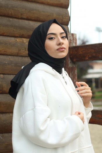 Moda Mevsimi FiveScarf Pamuk Kraş Caz Şal Siyah