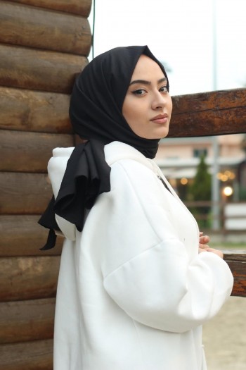 Moda Mevsimi FiveScarf Pamuk Kraş Caz Şal Siyah