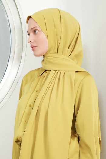 Moda Mevsimi Medine İpeği Şal Sarı